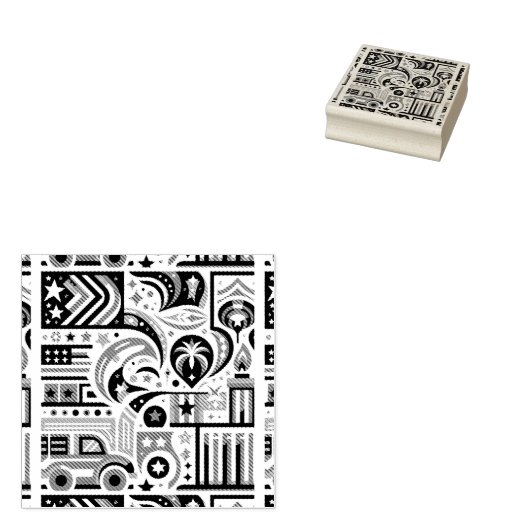 4 juli Generatief patroon Rubberstempel (Gestempeld)