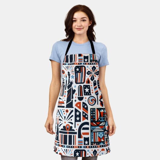 4 juli Generatief patroon Schort (Gedragen)