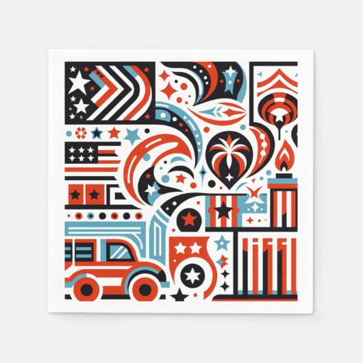 4 juli Generatief patroon Servet (Voorkant)