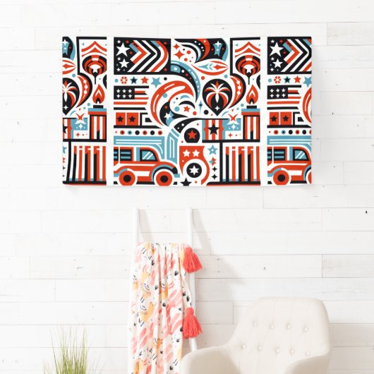 4 juli Generatief patroon Spandoek (Insitu)