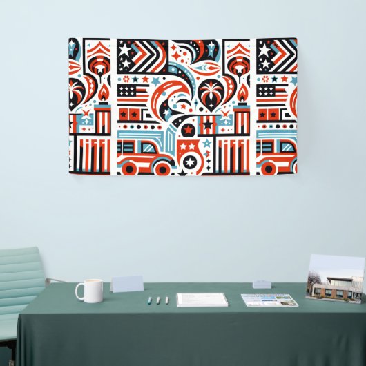 4 juli Generatief patroon Spandoek (Beurs)