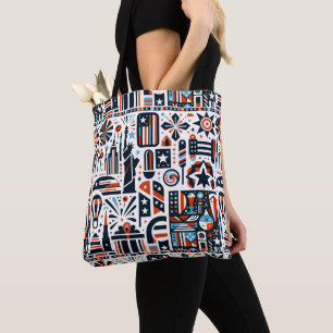 4 juli generatief patroon tote bag