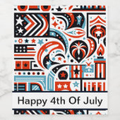 4 juli Generatief patroon Wijn Etiket (Enkel label)