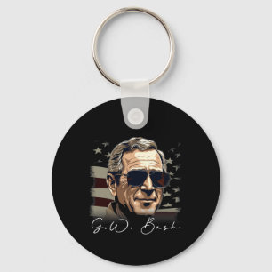 4 juli George W. Bush President Portret Patr Sleutelhanger