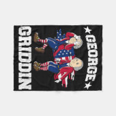 4 juli George Washington Griddy George Griddi Fleece Deken (Voorkant (Horizontaal))