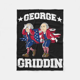 4 juli George Washington Griddy George Griddi Fleece Deken