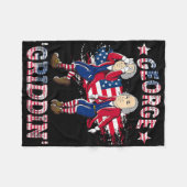 4 juli George Washington Griddy George Griddi Fleece Deken (Voorkant (Horizontaal))