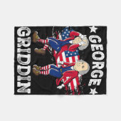 4 juli George Washington Griddy George Griddi Fleece Deken (Voorkant (Horizontaal))
