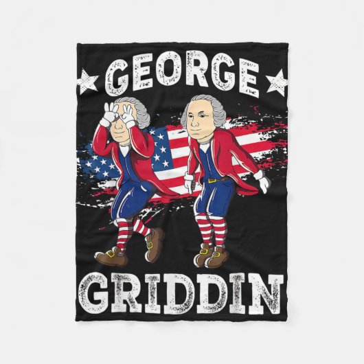 4 juli George Washington Griddy George Griddi Fleece Deken (Voorkant)