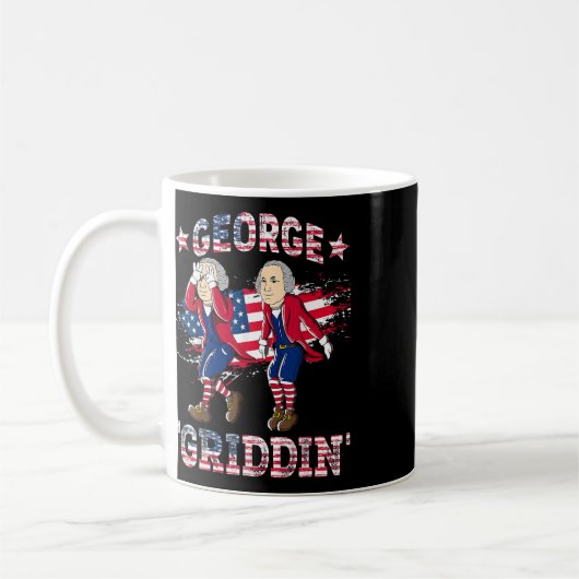 4 juli George Washington Griddy George Griddi Koffiemok (Links)