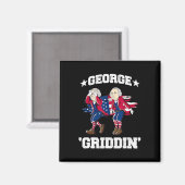 4 juli George Washington Griddy George Griddi Magneet (Voorkant / Achterkant)