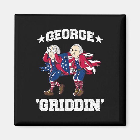 4 juli George Washington Griddy George Griddi Magneet (Voorkant)