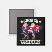 4 juli George Washington Griddy George Griddi Magneet (Voorkant / Achterkant)