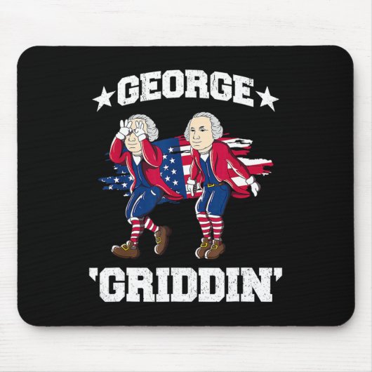 4 juli George Washington Griddy George Griddi Muismat (Voorkant)
