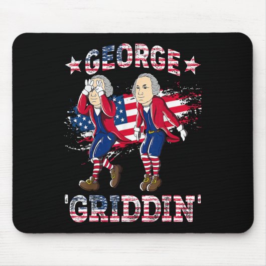 4 juli George Washington Griddy George Griddi Muismat (Voorkant)