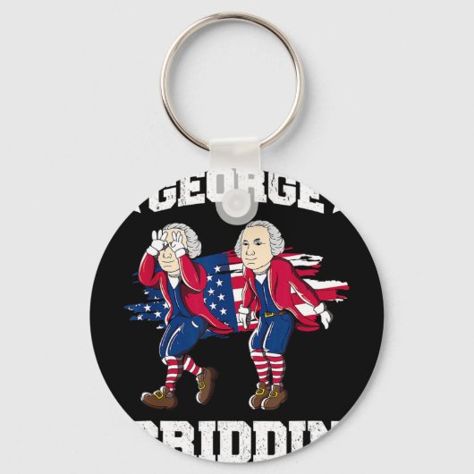 4 juli George Washington Griddy George Griddi Sleutelhanger (Voorkant)