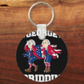 4 juli George Washington Griddy George Griddi Sleutelhanger (Voorkant)