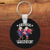 4 juli George Washington Griddy George Griddi Sleutelhanger (Voorkant)