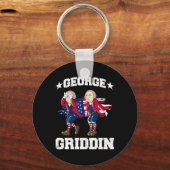 4 juli George Washington Griddy George Griddi Sleutelhanger (Voorkant)
