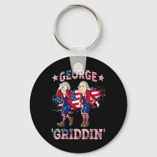 4 juli George Washington Griddy George Griddi Sleutelhanger