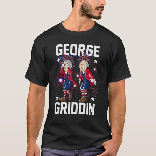 4 juli George Washington Griddy George Griddi T-shirt (Voorkant)
