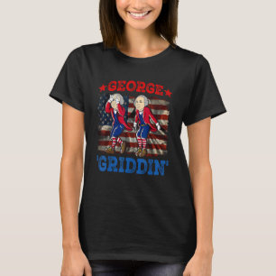 4 juli George Washington Griddy George Griddi T-shirt
