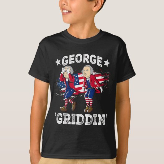 4 juli George Washington Griddy George Griddi T-shirt (Voorkant)