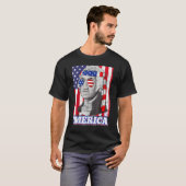 4 juli George Washington Patriotic Merica Fla T-shirt (Voorkant volledig)