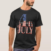 4 juli George Washington Retro Patriotic T-shirt (Voorkant)