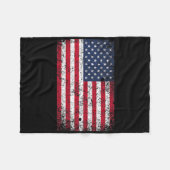 4 juli gerafelde Amerikaanse vlag zak Fleece Deken (Voorkant (Horizontaal))