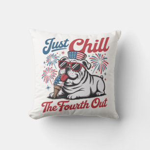 4 juli Gewoon chillen op de vierde Bulldog Kussen