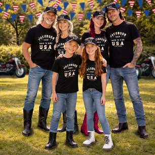 4 juli gezelf gefotografeerd met het gezin Geboren T-shirt