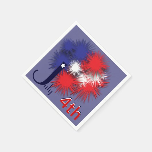 4 juli gezwollen vlag servetten (Hoek)