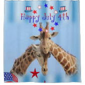 4 juli Giraffe van het showgordijngordijn Douchegordijn (Voorkant)