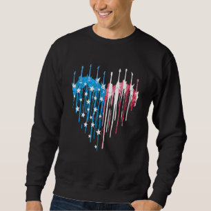 4 juli gitaar Heart American Flag Trui