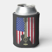 4 juli gitaarmuzikant USA Amerikaanse vlag Blikjeskoeler (Blikje Voorkant)