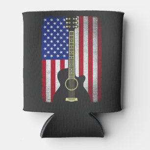 4 juli gitaarmuzikant USA Amerikaanse vlag Blikjeskoeler