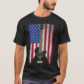 4 juli gitaarmuzikant USA Amerikaanse vlag T-shirt (Voorkant)
