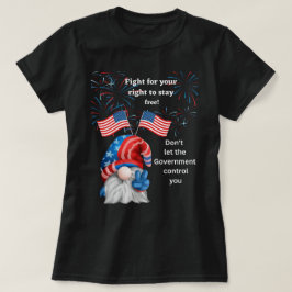 4 juli Gnome met VS vlag T-shirt