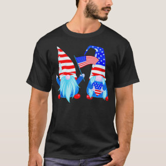 4 juli Gnomen Funny American Patriotic T-shirt