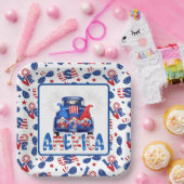 4 juli gnomen papieren bordje (Feest)