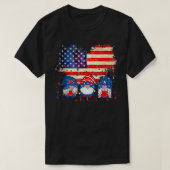 4 juli Gnomes Patriotic American Flag Cute pu T-shirt (Design voorkant)