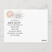 4 juli Golden Retriever Briefkaart (Achterkant)