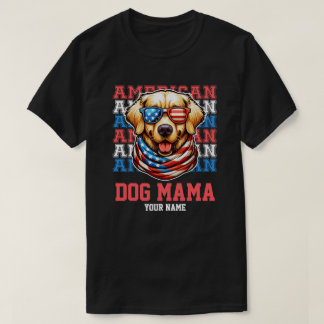 4 juli Golden Retriever Dog Mama gepersonaliseerd T-shirt