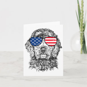 4 juli Goldendoodle Doodle Dog Patriotic USA Kaart