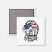 4 juli Goldendoodle Doodle Hond Patriottisch Usa Magneet (Voorkant / Achterkant)