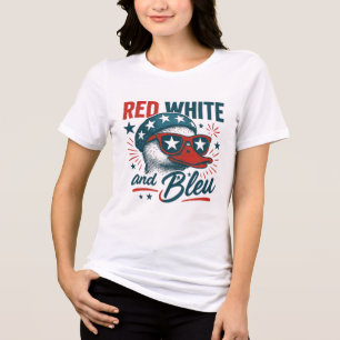4 juli Goose Rood, Wit, Blauwe Onafhankelijkheidsd Tri-Blend Shirt