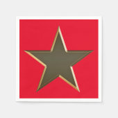 4 juli goudrood wit patriottisch sterrenpapier servet (Voorkant)