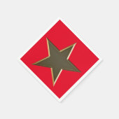 4 juli goudrood wit patriottisch sterrenpapier servet (Hoek)