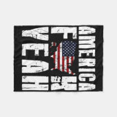 4 juli Grappig - Amerika Yeah  Fleece Deken (Voorkant (Horizontaal))